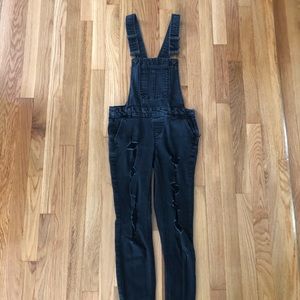Black Denim Overalls